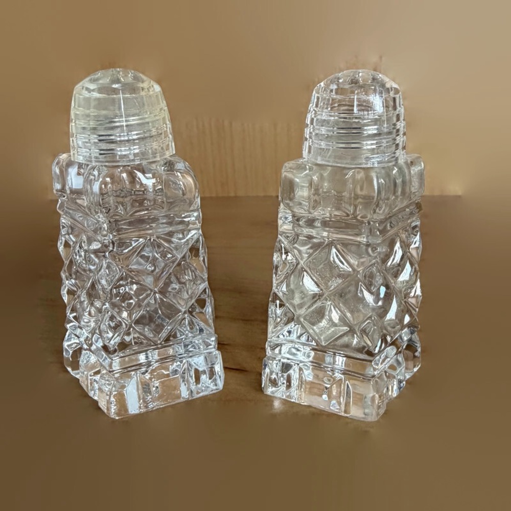 Vintage Crystal Salt and Pepper Shakers